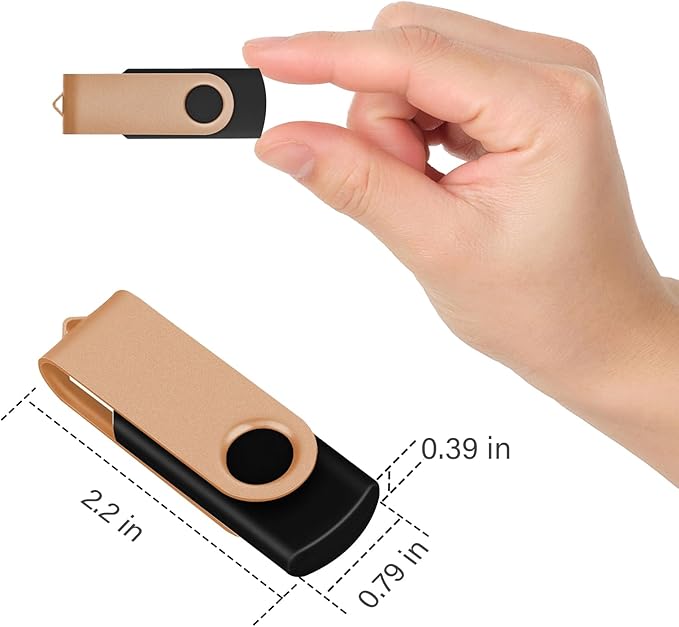 EASTBULL 8GB USB Flash Drive Bulk Thumb Drives 20 Pack with Lanyards USB 2.0 Memory Sticks Zip Drive Pen Drive for Storage and Backup Gold 20PCS 8GB