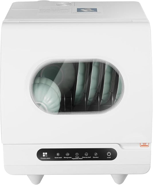 Portable Countertop Dishwasher Dishwasher Compact with 5 Intelligent Washing Functions Counter Top Dishwashers for Knives, Forks, Spoons, Chopsticks