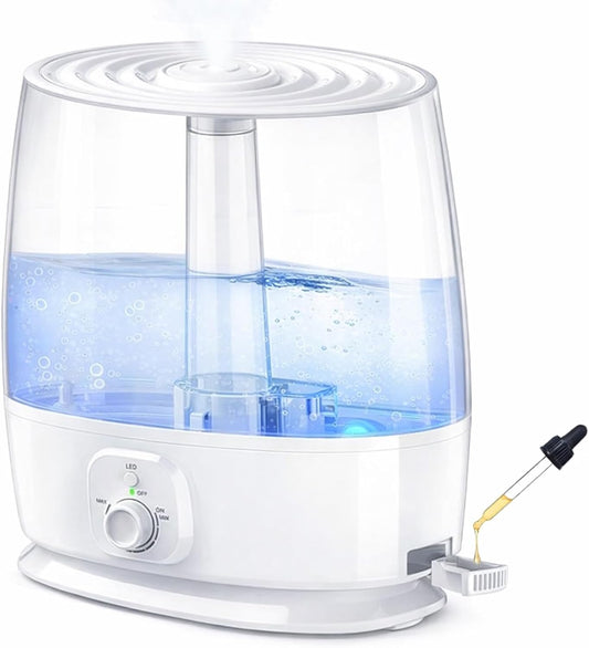 Novaspark 6L Humidifier - Ultrasonic Cool Mist for Large Rooms Up to 500 Sq Ft | Whisper Quiet, Auto Shut-Off, Night Light