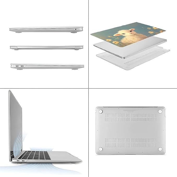 COTAIL Compatible with MacBook Air 13.3 13.6 Inch Case 2022 2021 2020 2019 Plastic Hard Shell Case Cover,13.3 Air (A1932/A2179/A2337), Cute Little Lamb