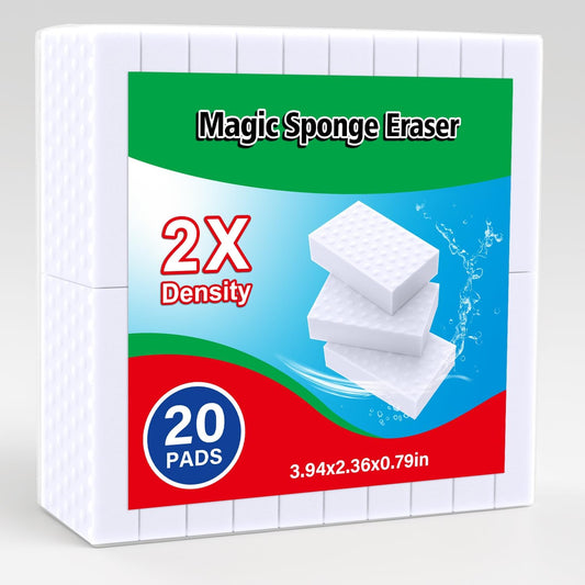 Skiennix Magic Sponges | 20 Pack Melamine Erasers - Long Lasting, Versatile Cleaning Tool for Home & Car