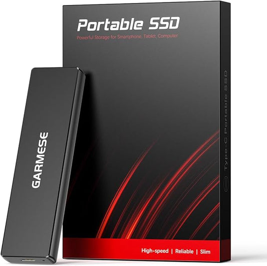 GARMESE 512GB External SSD - Up to 1000MB/s Read Speed USB 3.2 Gen 2 Portable SSD, External Solid State Drives with Type-C Cable for PC Mac Game Console