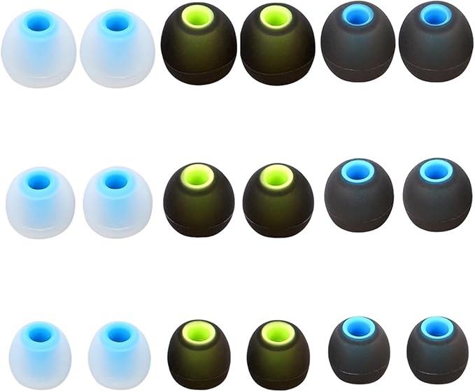 MMYQXI Earbud Replacement Tips Silicone Earbud Tips Earbud Covers Fit for in-Ear Headphones (Inner Hole 3.8mm -5.1mm) Ear Tips Earbud Rubber Tips 9 Pairs S/M/L