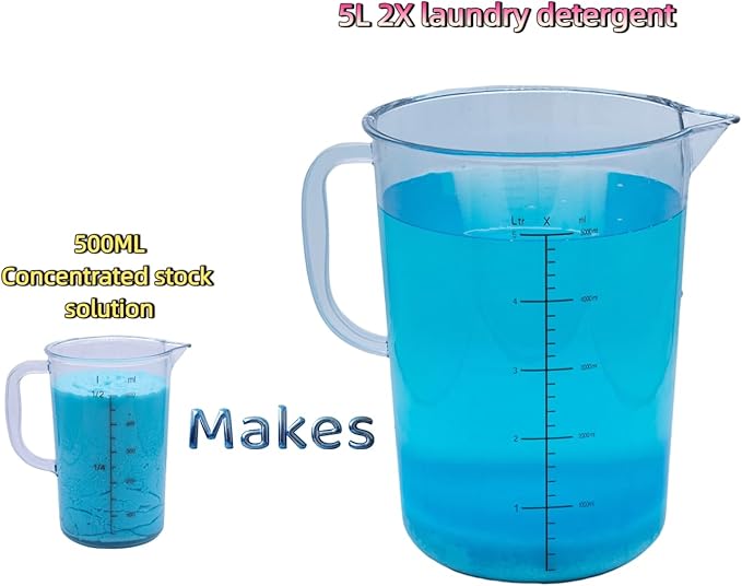 Liquid Laundry Detergent Refill, 20X Concentrated Bulk (Makes 2.6 Gal / 300 Loads) Stain & Odor Fighter, HE Compatible, Great Value for Large Families