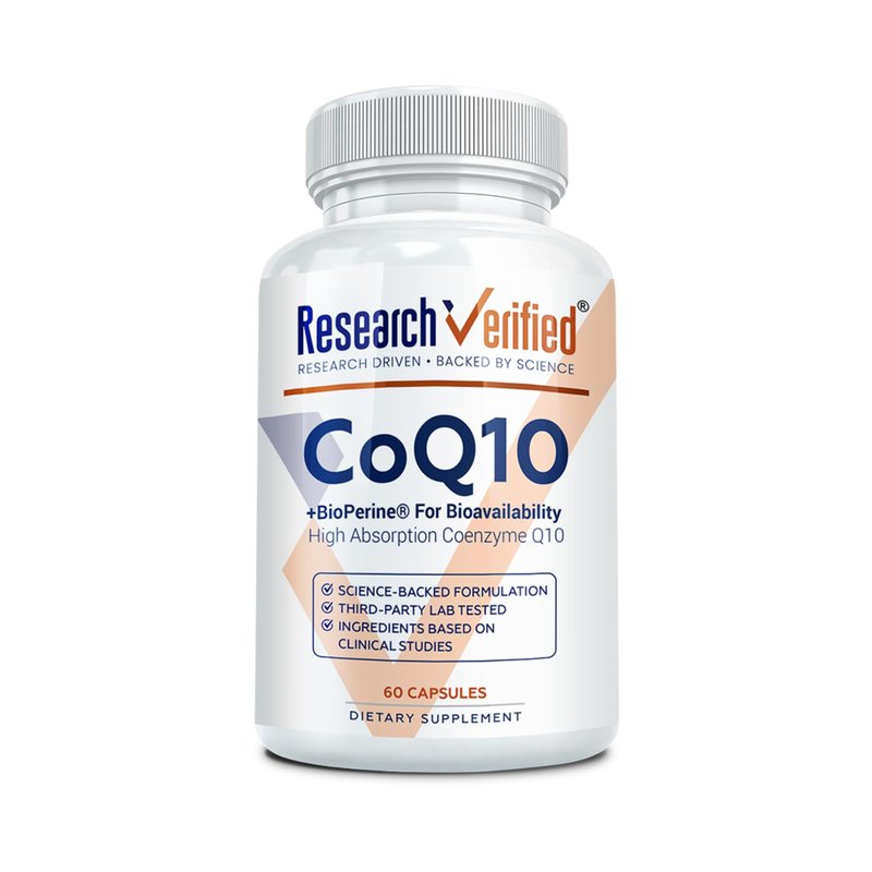 Research Verified CoQ10-100% Pure Extra Strength 300mg CoQ10 – Improved Absorption and Bioavailability with Bioperine - Boost Antioxidant Levels, Improve Cardiovascular Health, 60 Vegan Capsules