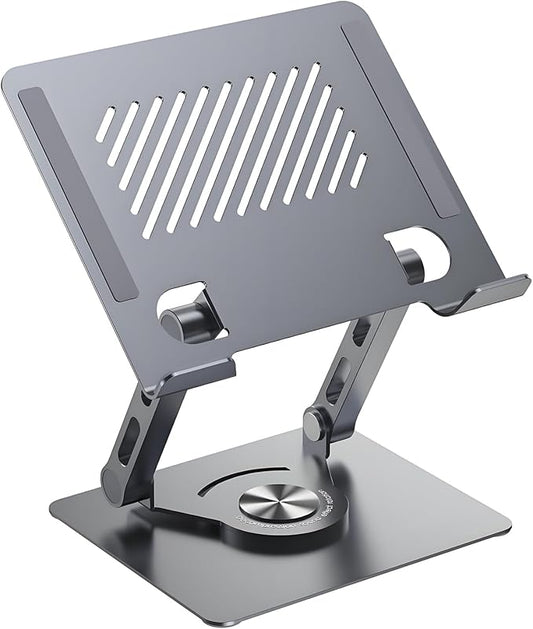 GuaziV 360° Rotating Tablet Stand - Adjustable iPad Tablet Holder for Desk, Foldable iPad Swivel Stand for Home & Office (Slate Gray)