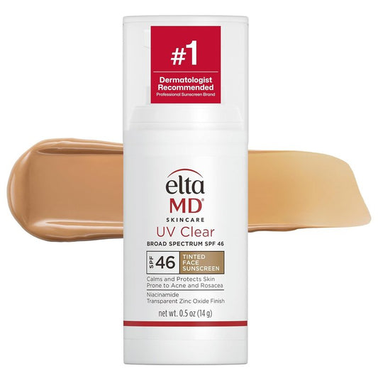 EltaMD UV Clear Tinted Face Sunscreen - SPF 46 Oil-Free Moisturizer with Zinc Oxide | 0.5 oz Pump
