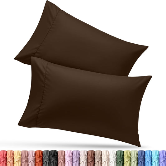 Utopia Bedding King Pillow Cases - Soft Brushed Microfiber - 2 Pack | Fade Resistant 20 x 40 Inches (Brown)
