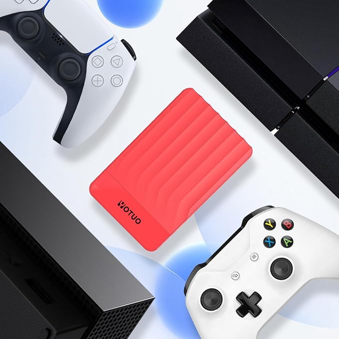 YOTUO Portable External Hard Drive Storage Expansion Mobile HDD USB 3.0 for PC, Mac, Desktop, Laptop, PS4, PS5, Xbox One X/S, Xbox 360, Xbox Series X/S, Office & Game (Red, 1TB)