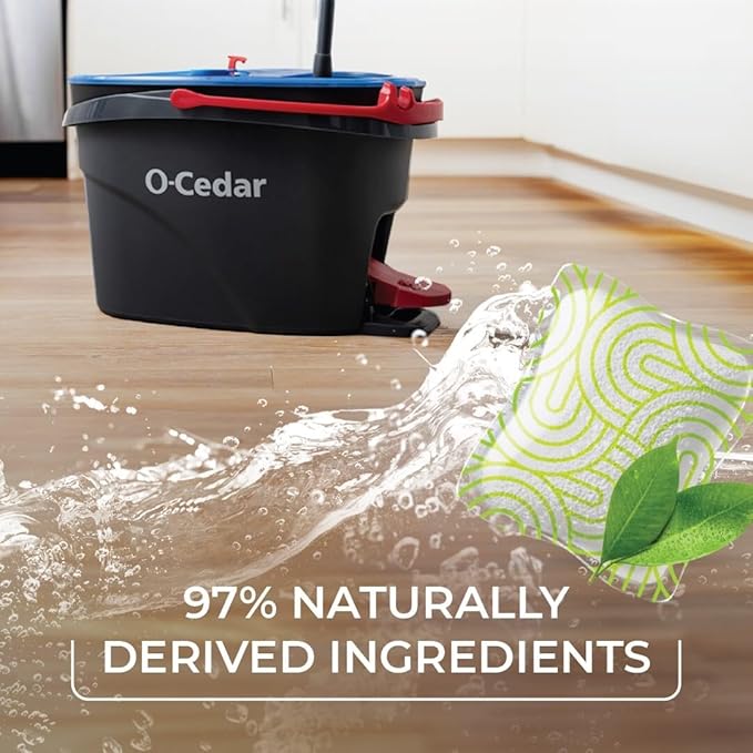 O-Cedar Quickwring Bucket & MF Cloth Mop + 1 Citrus PAC (Variety Pack)