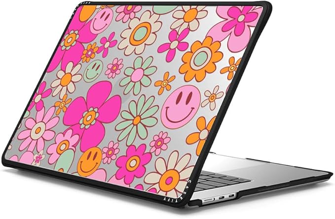 CASETiFY Impact MacBook Air 15" (M2-M5) Case [Cushioned Impact Corners/Scratch-Resistant/Anti-Slip Grip] - Groovy Clear - Clear Black