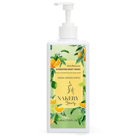 Nakery SkinRestore Hydrating Face & Body Wash with Hyaluronic Acid - Body Wash for Sensitive Skin - Foaming Face Wash & Oil Cleanser for Women 350ml - Sulfate Free & Cruelty Free - Seductive Comfort