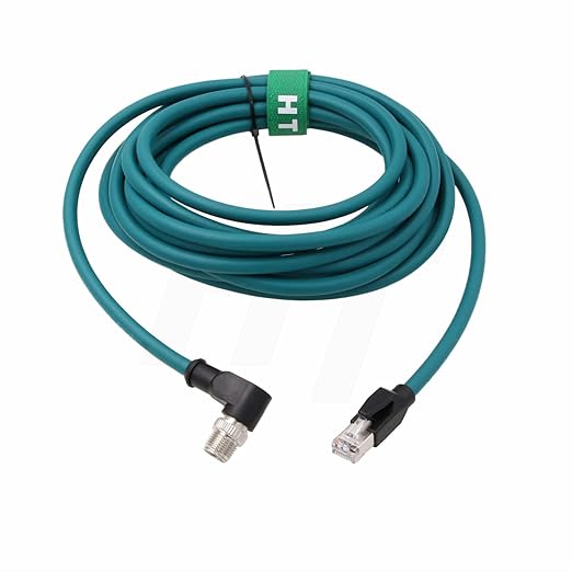 HangTon M12 Ethernet Cable for Microscan Hawk MV-4000 Cognex 2800 370 Camera Sensor Reader, 8 Pin X Coded to RJ45 CAT-7e (8m)