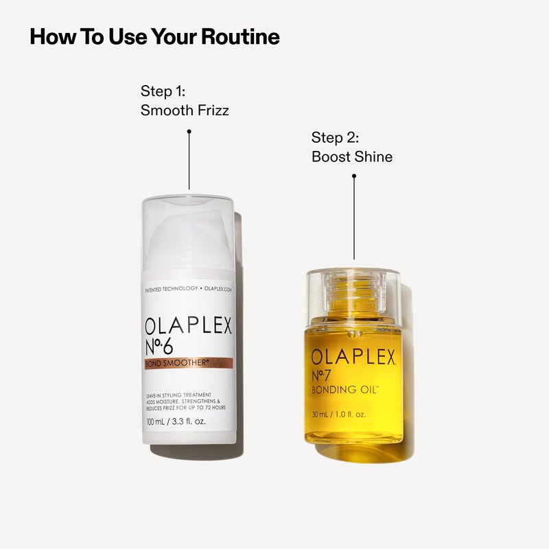 Olaplex Endless Shine Smooth Hair Gift Set: Limited Edition Set with No. 7 Bonding Oil & No. 6 Bond Smoother | Instant Shiny, Smoother Hair & Heat Protection | For Coily, Curly, Straight, & Wavy