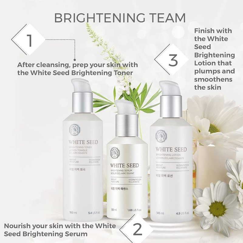 The Face Shop Whiteseed Brightening Serum | Deep Skin Brightening, Boost Moisturization & Pore Minimize | Skin Texture & Clarity Improvement, Dullness Reducing, 1.69 Fl Oz