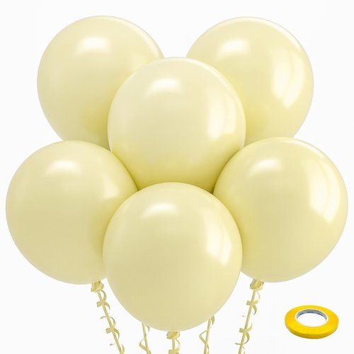 Bezente Pastel Yellow Balloons 18 Inch - 30 Pack Large Thick Yellow Balloons Big Round Light Yellow Latex Balloons for Birthday Bridal Shower Wedding Sunflower Party Decorations