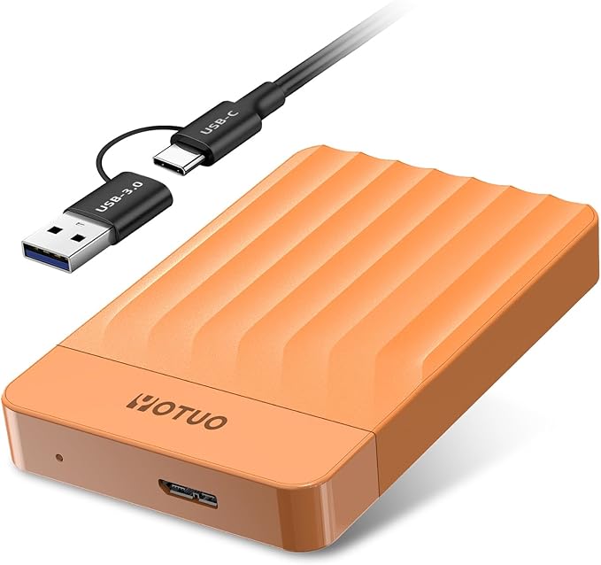 YOTUO Portable External Hard Drive Storage Expansion Mobile HDD USB 3.0 for PC, Mac, Desktop, Laptop, PS4, PS5, Xbox One X/S, Xbox 360, Xbox Series X/S, Office & Game (Orange, 1TB)
