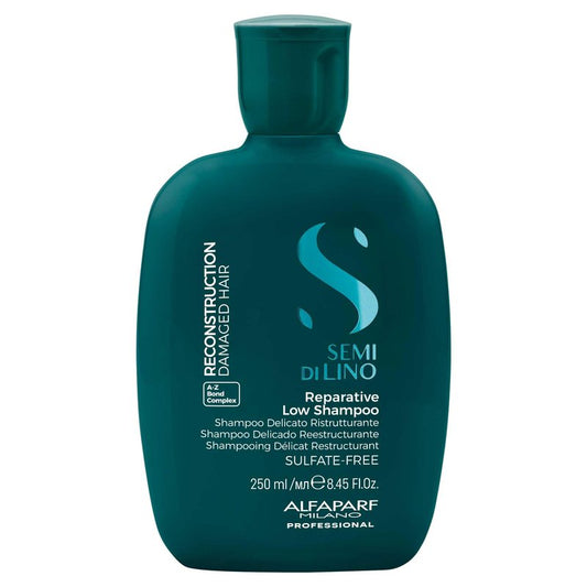 ALFAPARF MILANO Semi di Lino Reconstruction Bond Repair Shampoo - Reparative Shampoo for Colored, Bleached, or Damaged Hair - Sulfate Free - Color Safe - Restores Fiber & Elasticity (8.45 fl oz)