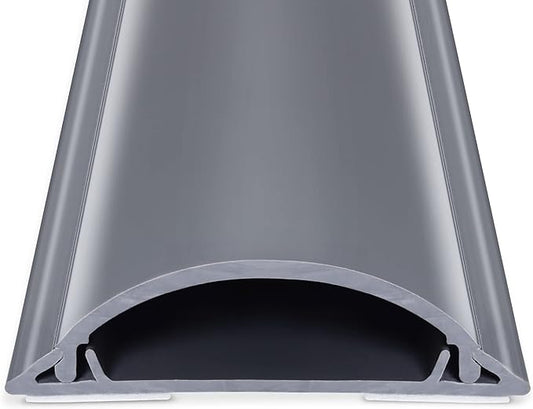 Cord Cover Floor 34in (2 x L17in), Large Capacity Floor Cable Cover, Hard PVC Cord Hider, Wire Cable Management Raceway, Grey, Cord Cavity - 1.8"(W) x 0.6"(H)