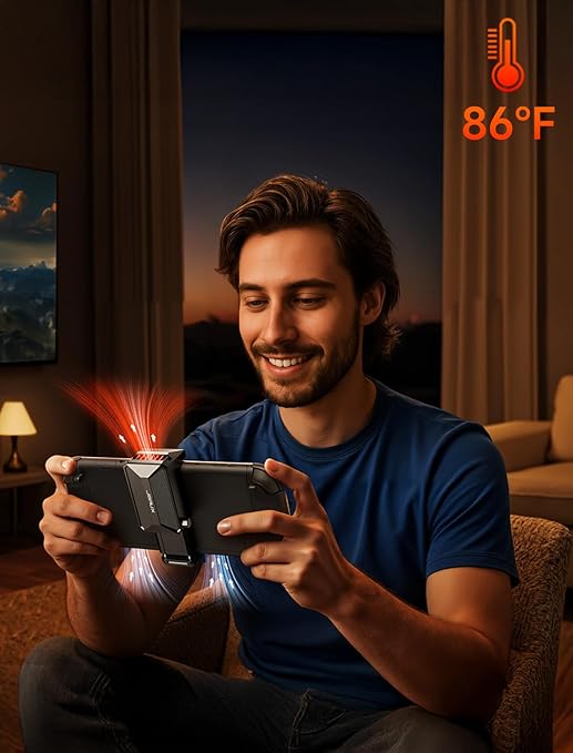 JSAUX Cooling Fan for Switch 2 (2025), Cool Down Accessories for Switch 2 (Stepless Adjustable Fan Speed), Cools to Enhance Performance & Extend Console Battery Life - Black (GP0201A)