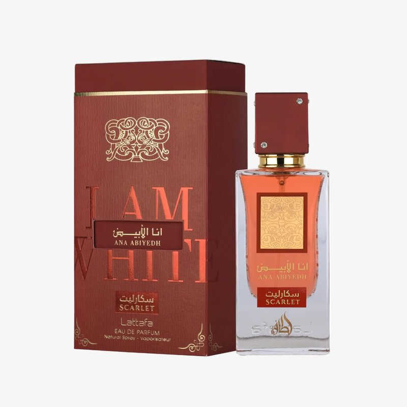Lattafa Ana Abiyedh Scarlet – Fruity, Floral, Spicy, Sweet – Eau de Parfum Spray Long-Lasting Fragrance for Unisex, 2.0 Ounce / 60 ml