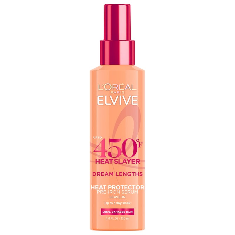 L'Oreal Paris Elvive Dream Lengths Heat Slayer Pre-Iron Spray Leave-In, 4.4 Ounce