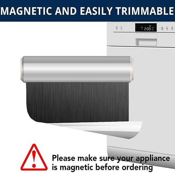 Black Stainless Steel Magnetic Dishwasher Cover, Brushed Stainless Steel Pattern, 23" x 26", 1 Count