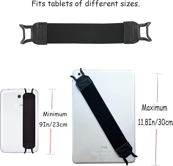 Gowjaw 2 Pack Tablet Hand Strap, Versatile Lightweight Finger Grip for 9-11 Inch Tablet, Kindle, iPad Pro/Air