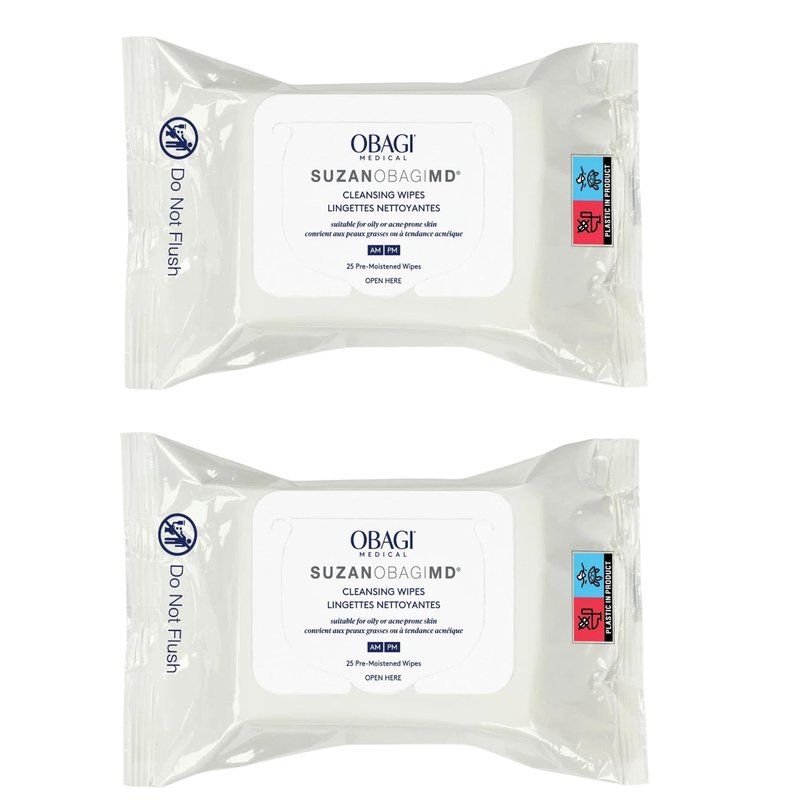 SUZANOBAGIMD On the Go Cleansing Wipes for Oily or Acne Prone Skin, 25 count