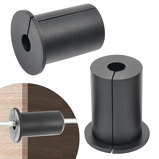 EASYEAH 2pc Starlink Cable Grommet 1" Silicone Waterproof Wall Hole Pass Through Split Cable Bushings for TV Wire Ethernet Cord, Starlink Cable Routing Kit Accessories, 38mm/1.5" Ht, Black