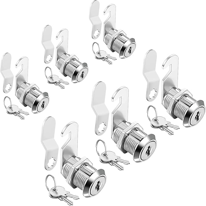 Sartatue Cam Locks Keyed Alike, 1'' Cabinet Lock Fits on 3/4'' Max Door Thickness, Secure File Drawer Mailbox RV Storage Replacement Set, Zinc Alloy (1 Inch 6Pcs)