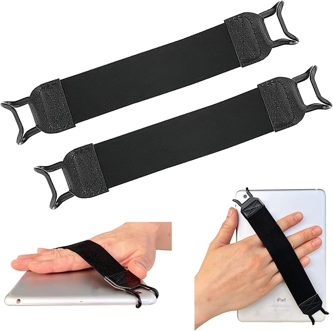 Gowjaw 2 Pack Tablet Hand Strap, Versatile Lightweight Finger Grip for 9-11 Inch Tablet, Kindle, iPad Pro/Air