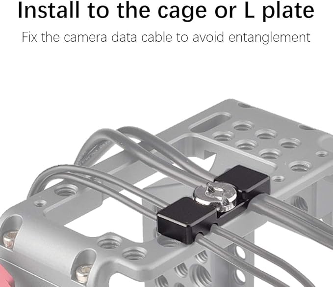 Oumij1 Camera Cage Cable Clamp - Portable Cage Fitting Wire Clip - Accessories Fixed Clip - 1/4 Inch Universal Lightweight Mounting