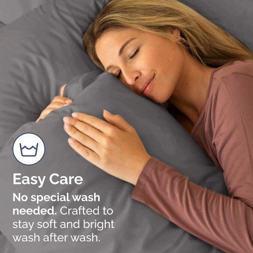 King Standard Pillow Cases - Soft Hotel Quality Pillowcase Covers for Comfy Bedding | Set of 4 Dark Grey