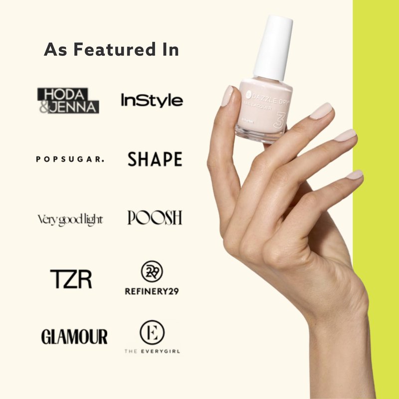Dazzle Dry Nail Lacquer (Step 3) - Not Quite Nude - A full coverage peaches-and-cream nude. (0.5 fl oz)