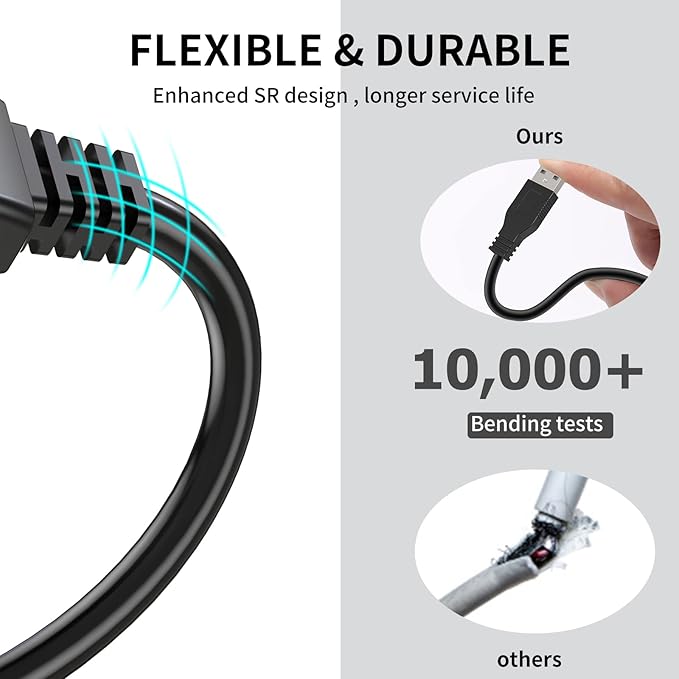 LDKCOK 30ft Active USB 3.0 Extension Cable with Dual Signal Booster, Type A Male to Female Extender Cord, 5Gbps High-Speed Long USB Wire with Micro USB Power Cable for VR, Webcam, Printer, Hard Drive