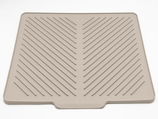 WeatherTech DishMat Drain- 16" x 18" Drip Dry Hand-Washed Dish Drying Mat, Sand