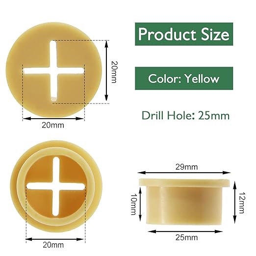 EASYEAH 10Pcs Desk Grommet, 1" (25mm) Yellow Silicone Cord Hole Cover, Flexible Rubber Wire Grommets, Wall Grommets for Cables Management, Table, Countertop, Cabinets and Furnitures Wire Organizer
