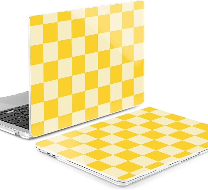 MEEgoodo for M5/M4/M3/M2 MacBook Air 15 inch Case 2026 2025 2024 2023, Case Fit Model (A3448/A3241/A3114/A2941) for MacBook Air 15.3 inch, Yellow Squares