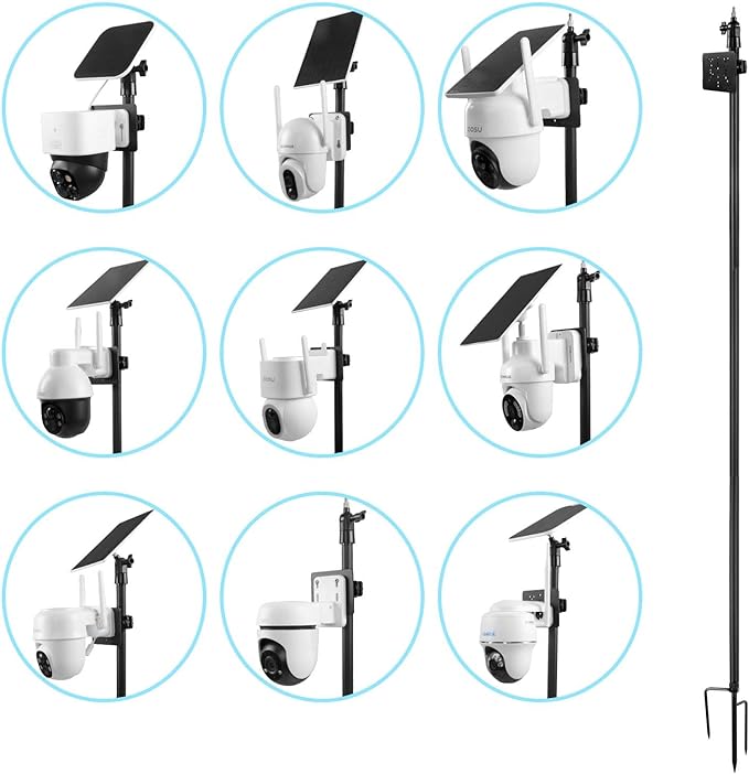 Koroao Ground Stake Mount for eufy Solocam S340/E30/S330,Reolink Argus PT 3MP/4MP/5MP,AOSU SE/Lite/Max,ANSQUE(GU01/SA01),SEHMUA,TP-Link Tapo Outdoor Pan/Tilt Wi-Fi,Cinnado B6 Security Cameras (Black)