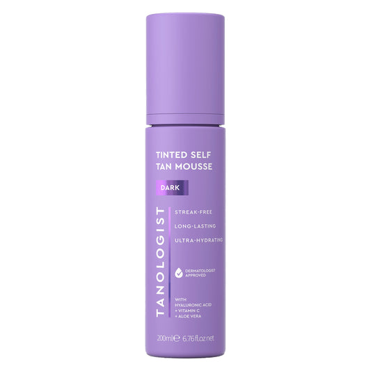 Tanologist Dark Self Tan Mousse, Tinted Self-Tanning Mousse, Streak-Free, Natural Glow, No Fake Tan Smell Or Orange Tone, Long Lasting, Clean Ingredients, Vegan, 6.76 fl. oz/200 ml Bottle
