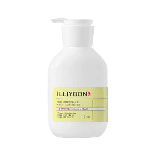 Illiyoon Fresh Moisture Lotion | High Moisturizing Effect For Damaged and Rough Skin, Fast absorbing, 24hr lasting hydration, Vitamin C, Korean Skincare, 11.83 fl.oz.