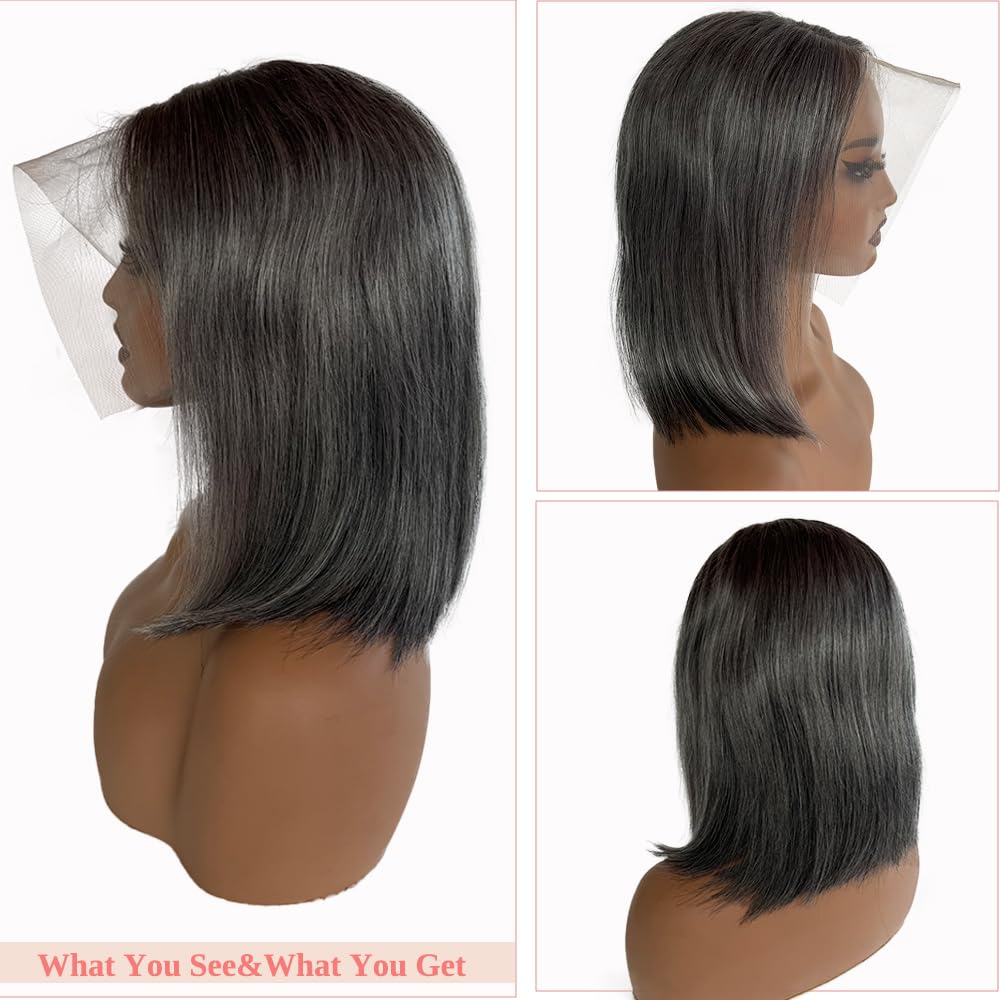 Belaved 13X4 HD Transparent 99J Burgundy Bob Lace Front Wigs Human Hair Straight Glueless Bob Wig Human Hair 14 Inch Pre Plucked Pre Cut Bob Lace Frontal Wigs with Natural Hairline for Black Women