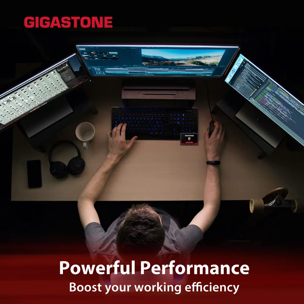 Gigastone 256GB Game Turbo SSD (3-Pack) Up to 540MB/s with SLC Caching Gaming/PC/Desktop/Laptop Upgrade SSD 5-Year Warranty 2.5" SATA Internal Disk Solid State Drives 2.5 inches SATA 3.0 Disk