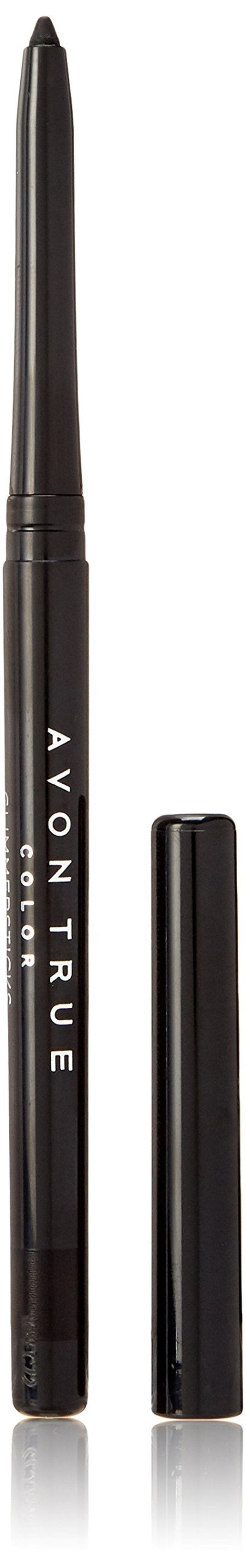AVON fmg Glimmer Cream Black Eyeliner Pencil — Blackest Black Waterproof, Smudge-Proof Long-Wear Waterline Eyeliner — Shimmery Smooth Glide Precision with Built-In Sharpener — Pack of 3