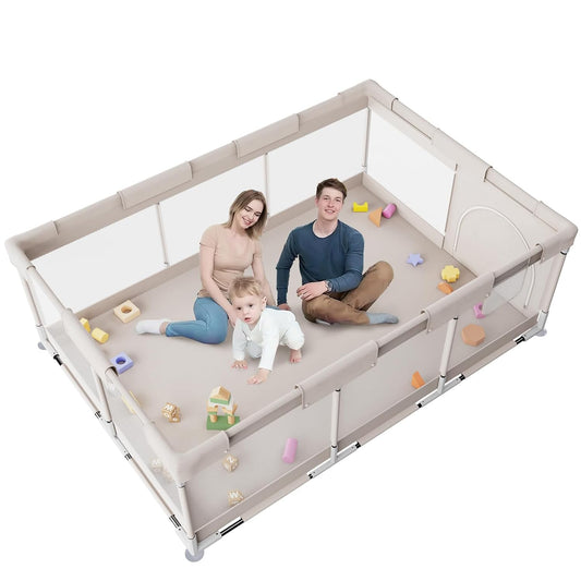 ZEEBABA Baby Playpen - Spacious 71x47 Inch Playpen for Babies & Toddlers | Ideal for Apartments