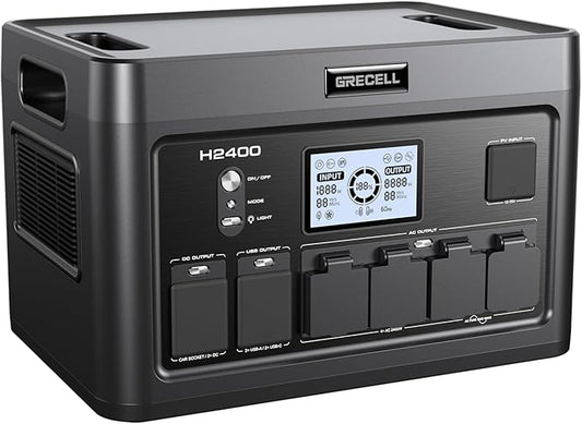 Solar Generator 2400W Portable Power Station, 1843Wh UPS Backup LiFePO4 Battery Supply with 12 Outlets(4 2000W AC Outlets,2 PD100W), 2Hrs Quick Charge for Home Emergency RV Trip Van