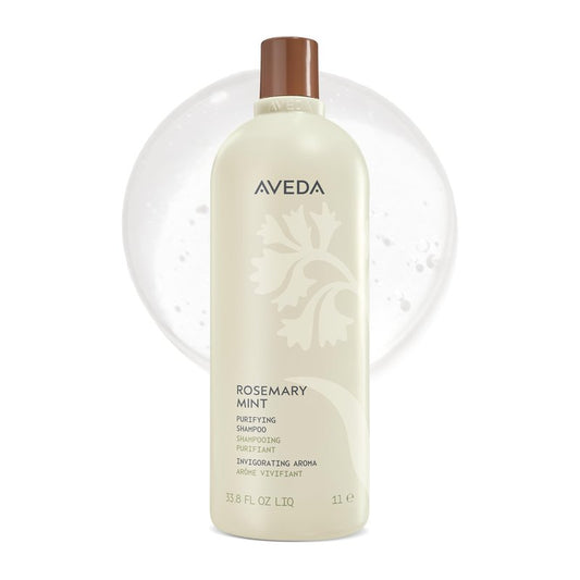 Aveda Rosemary Mint Purifying Shampoo | Clarifying Shampoo | Gently Removes Buildup, Adds Shine | For Normal to Oily Hair, Fine to Medium Hair | Invigorating Aroma| 97% Naturally Derived*, 33.8 Fl Oz