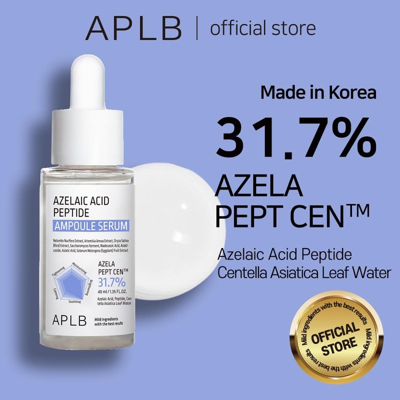 Azelaic Acid Peptide Ampoule Serum - 31.7% Concentration | Korean Skincare for Acne & Sensitive Skin, 1.35 FL.OZ