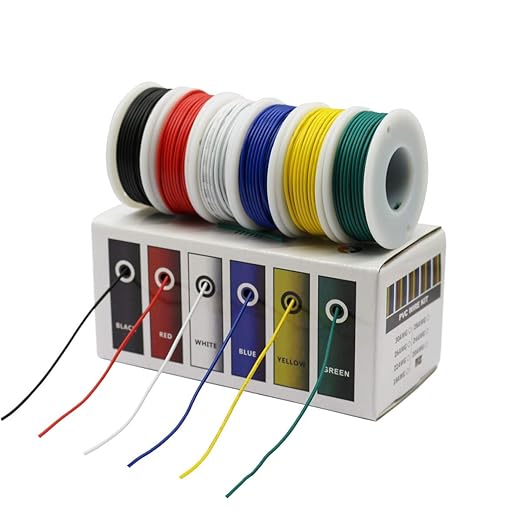 CBAZY Hook up Wire Kit (Stranded Wire Kit) 18 Gauge 6 Colors 16.4 feet Each Electrical Wire 18 AWG